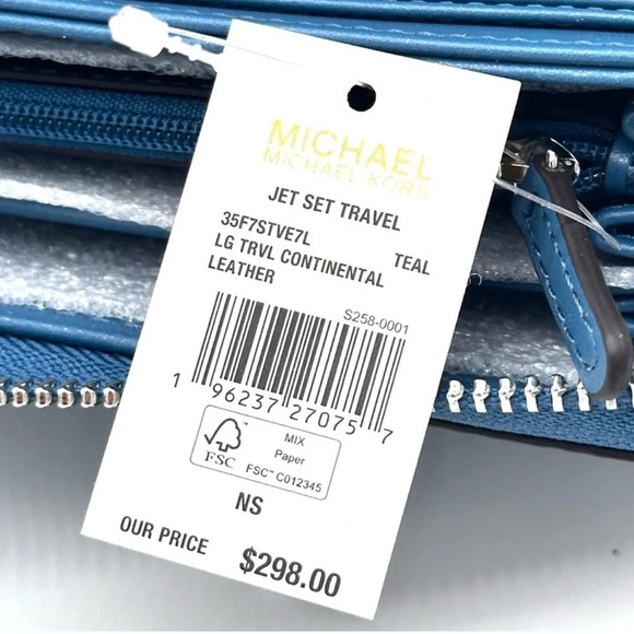 Michael Kors Large Continental Wallet Wristlet Teal (NWT) - Picture 9 of 9